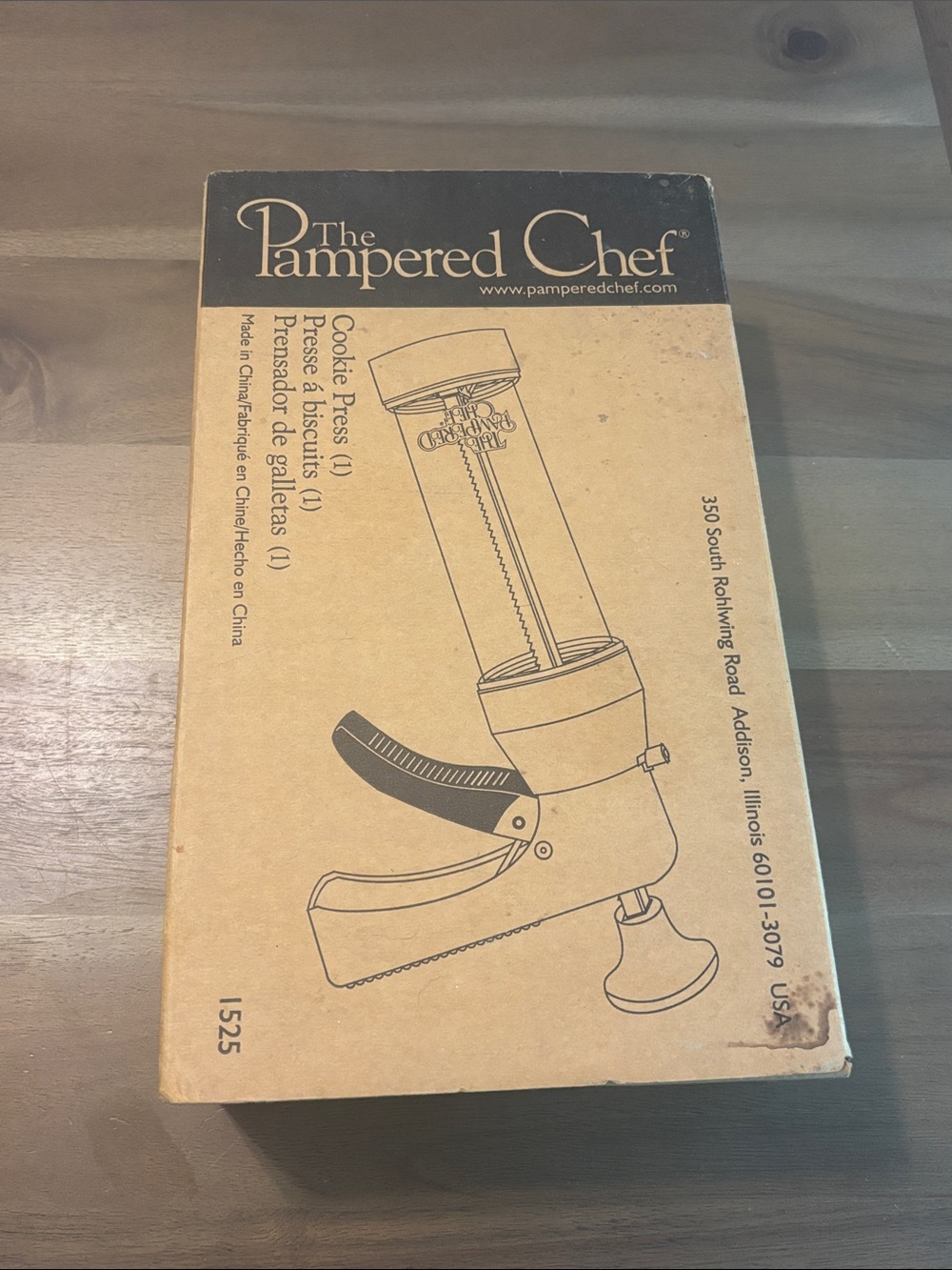 The Pampered Chef Cookie Press Box - Tan and Black